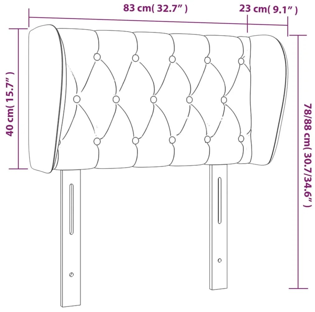 Cabeceira cama abas tecido 83x23x78/88 cm cinzento-acastanhado