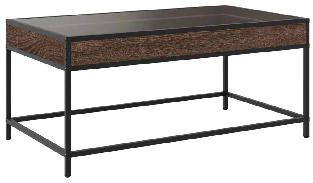 Mesa de centro luzes LED Infinity 90x50x41 cm carvalho castanho