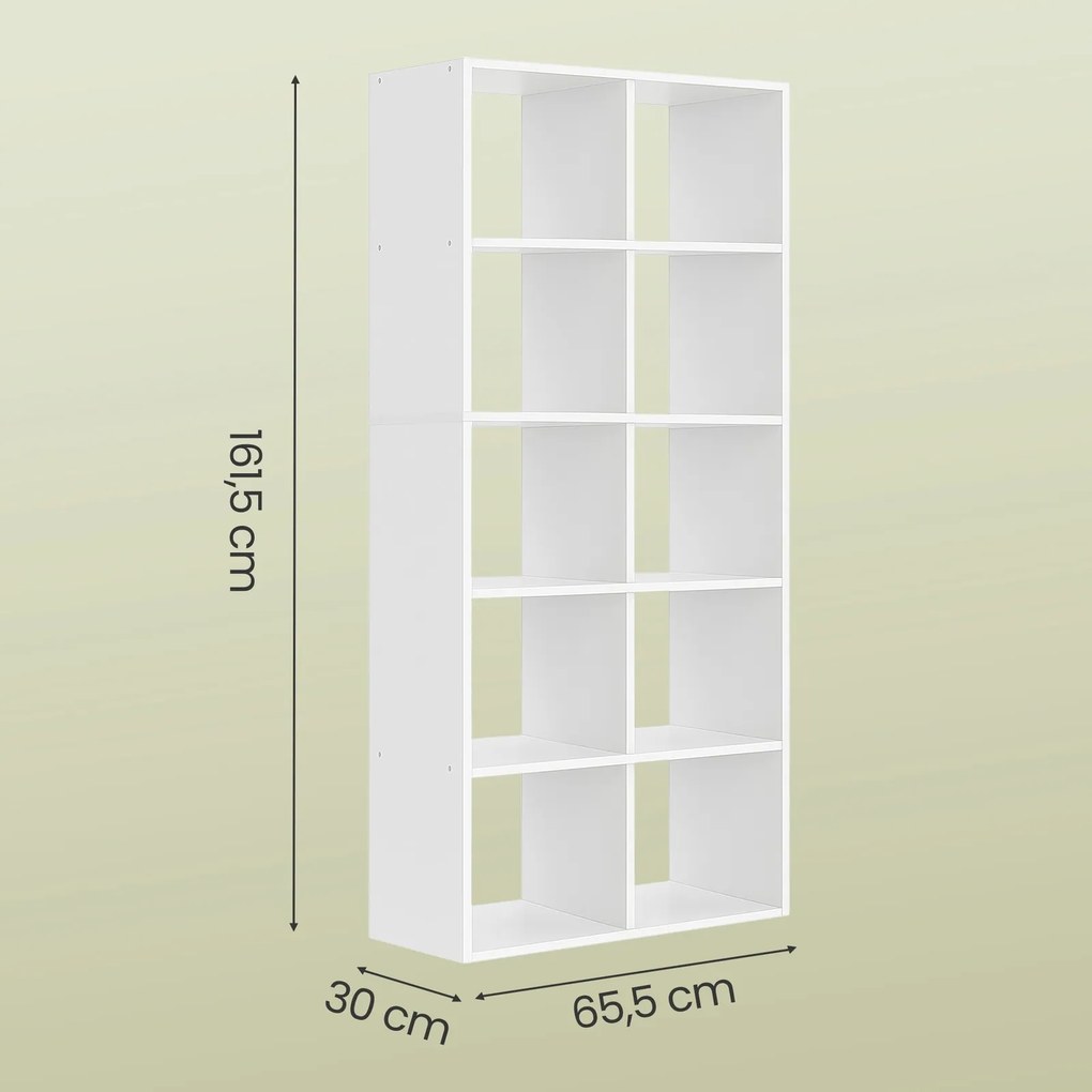 Estante sala com 10 compartimentos 30 x 65,5 x 161,5 cm branco