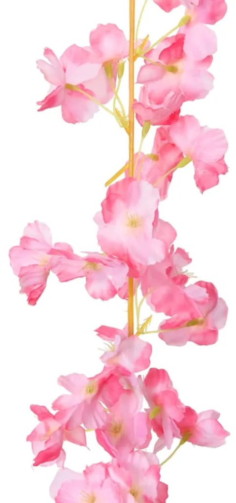 Grinaldas de flores de Natal 6 pcs 180 cm rosa escuro