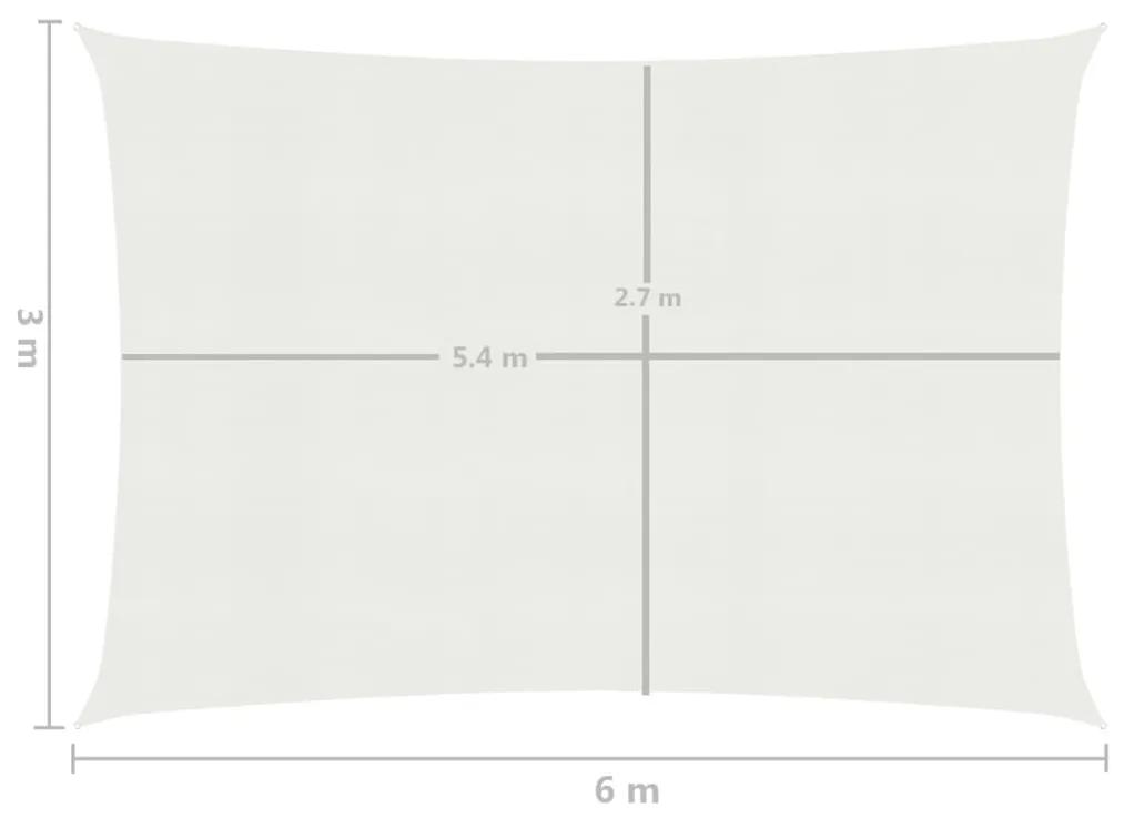 Para-sol estilo vela 160 g/m² 3x6 m PEAD branco