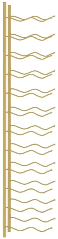 Garrafeira de parede para 24 garrafas ferro dourado