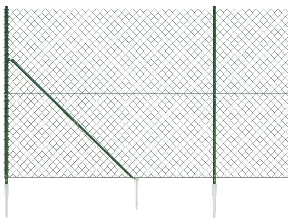 Cerca de arame com estacas de fixação 2x10 m verde