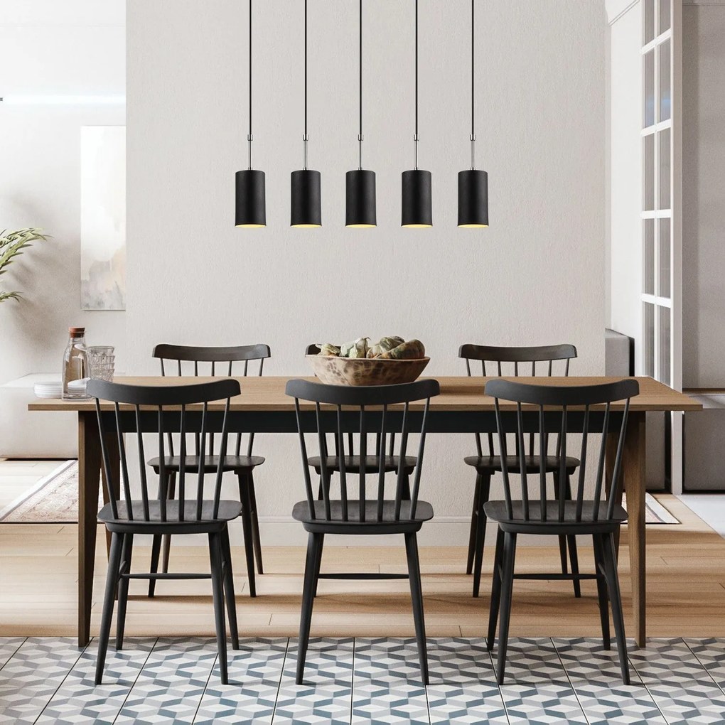 Candeeiro de Teto Kem – Preto Níquel – 79 x 9 cm
