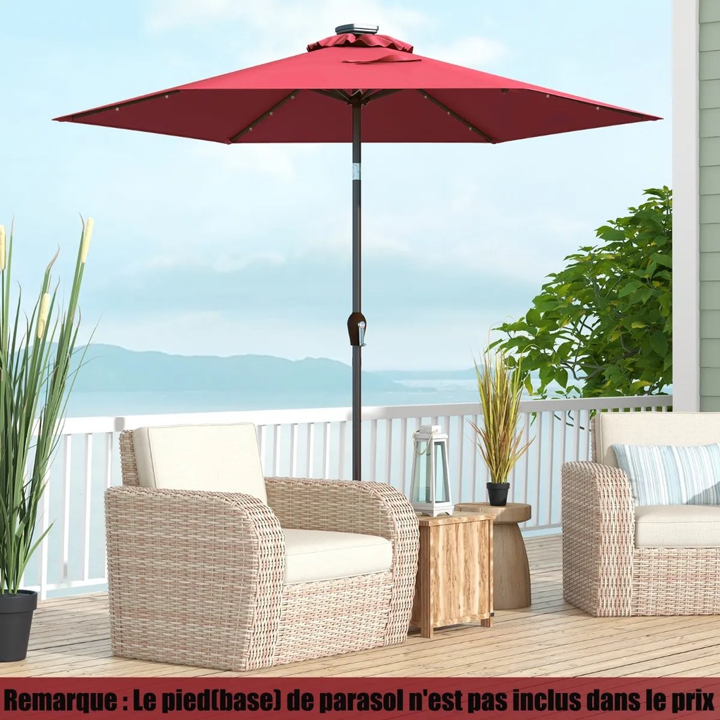 Guarda-chuva de LED redondo com iluminação suspensa, guarda-sol de jardim movido a energia solar, manivela azul