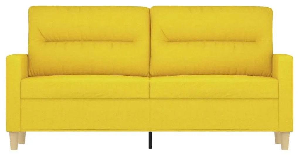 Sofá de 2 lugares 140 cm tecido amarelo-claro