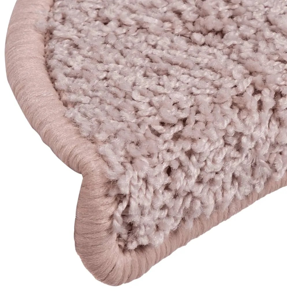 Tapete/carpete para degraus 15 pcs 56x17x3 cm rosa claro