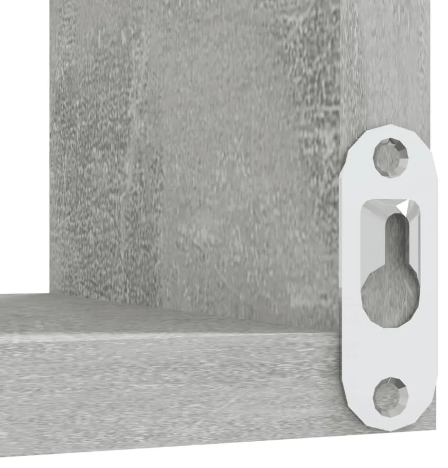 Estantes canto p/ parede 2pcs deriv. madeira cinza cimento
