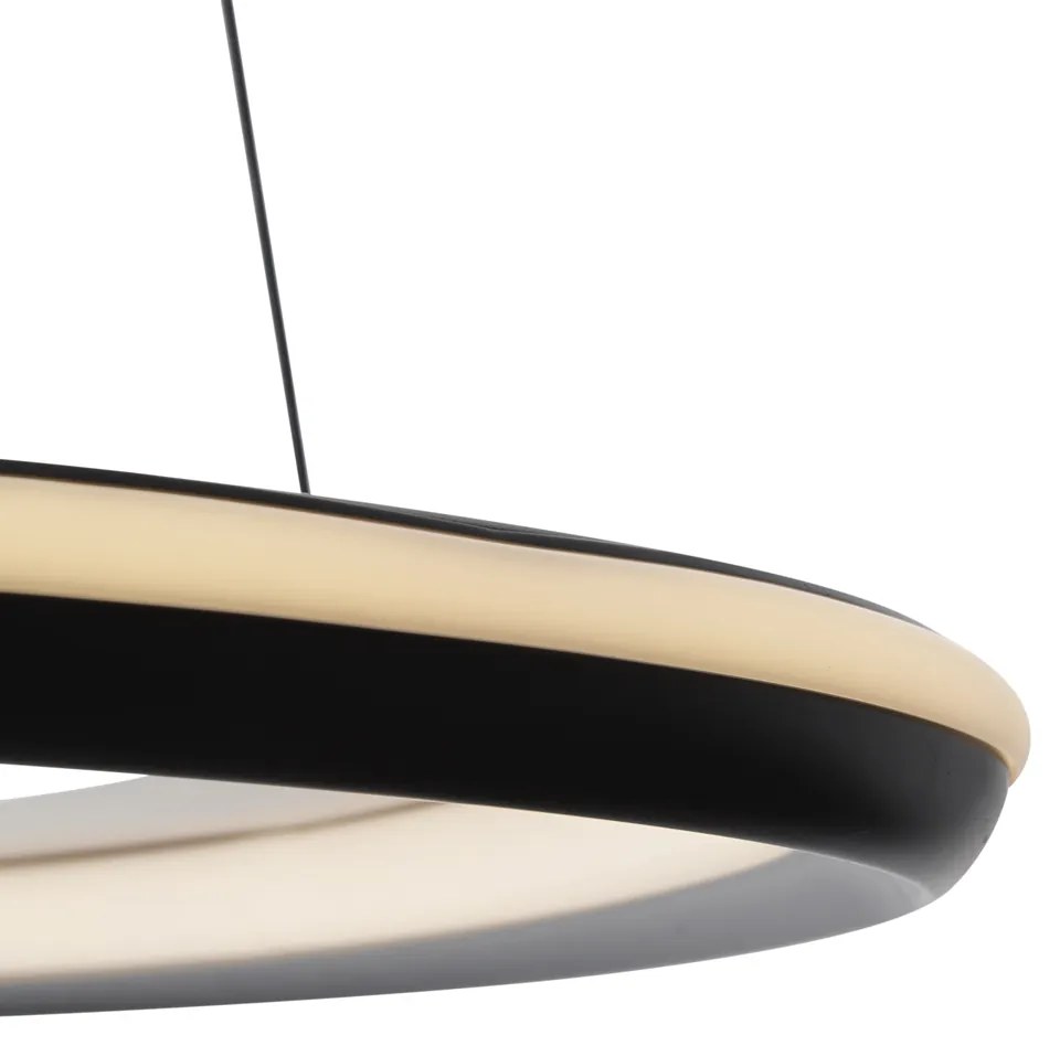 LED Candeeiro suspenso de design preto regulável em 3 níveis - Organico Design