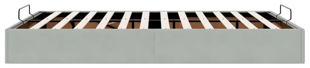 Otomano Bed Frame No Colchão Cinzento Claro 140x190 cm Veludo