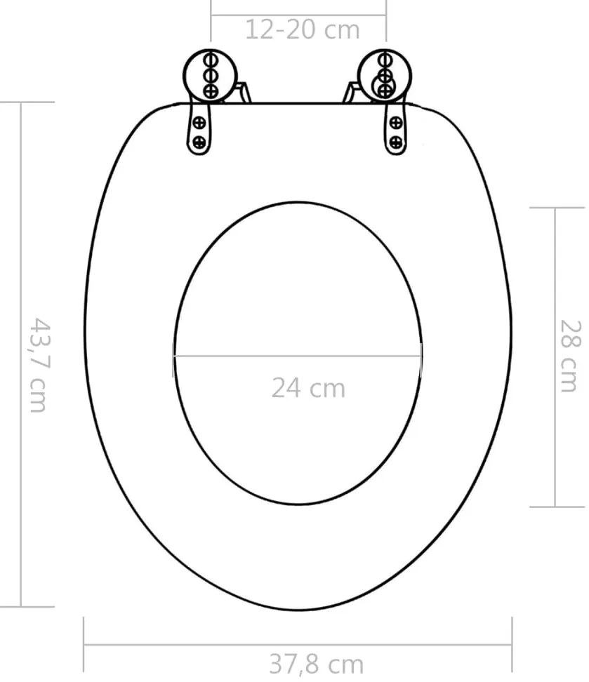 Assento de sanita com tampa de fecho suave MDF design de seixos