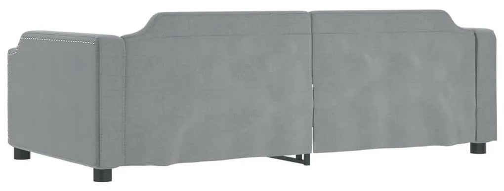 Sofá-cama com gavetão 90x190 cm tecido cinzento-claro