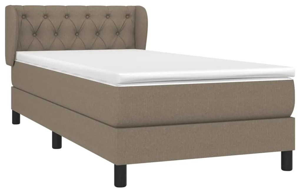 Cama com molas/colchão 80x200 cm tecido castanho-acinzentado