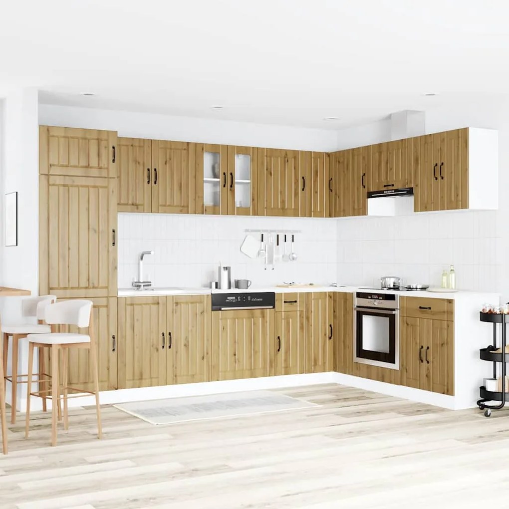 vidaXL Armário de Cozinha com porta 2 pcs Castanho 80 x 46 x 81.5 cm