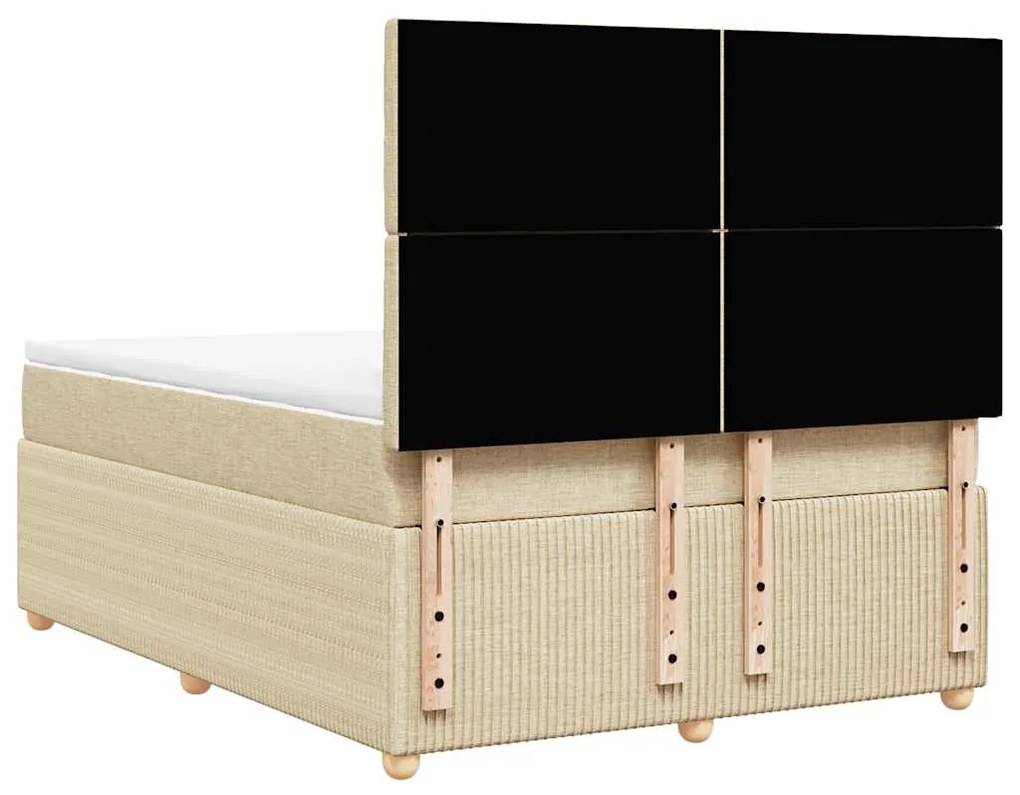 Cama com molas/colchão 140x200 cm tecido cor creme