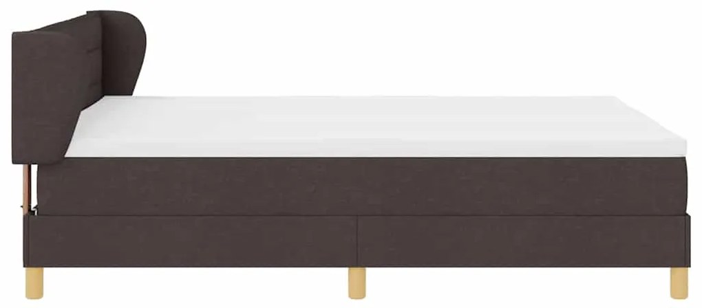 Cama Box com Colchão vidaXL Marrom Escuro 140x200 cm Tecido
