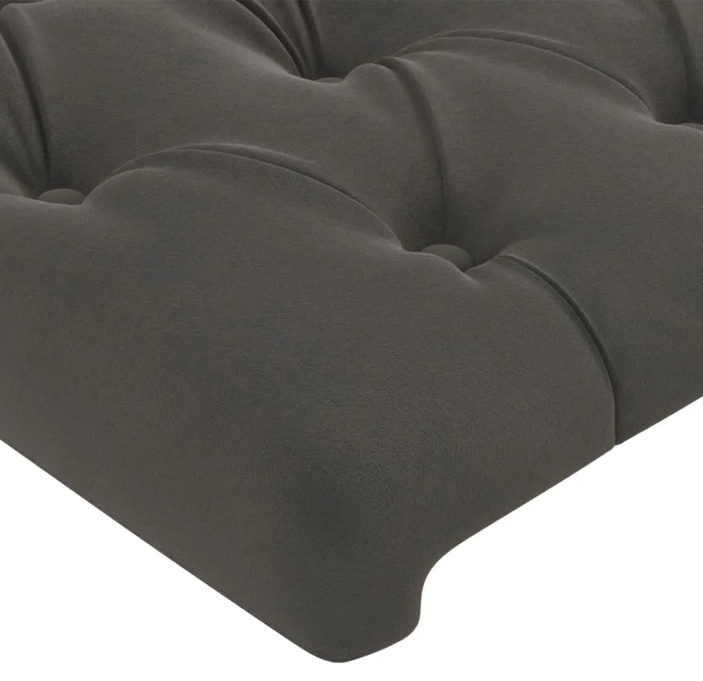 Cabeceira de cama c/ abas veludo 83x23x78/88 cm cinzento-escuro