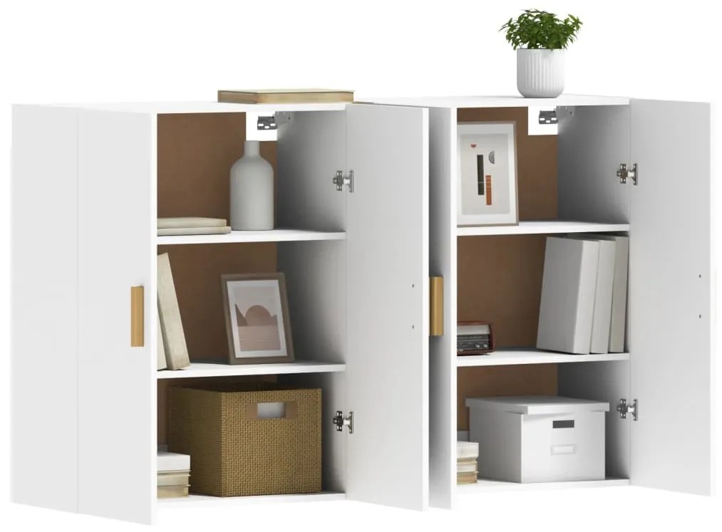Móveis de parede 2 pcs derivados de madeira branco