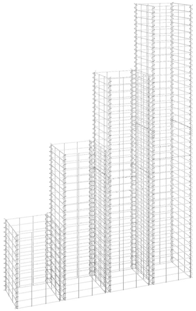 Canteiro/gabião elevado 4 pcs 30x30x50/100/150/200 cm ferro