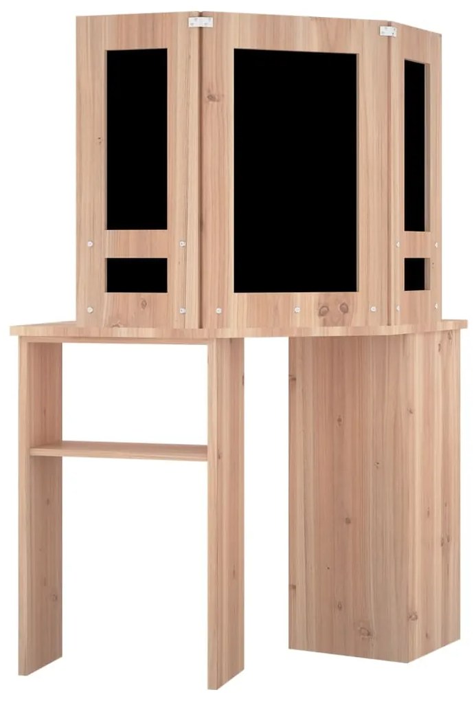 Toucador de canto com LED 111x54x141,5 cm carvalho
