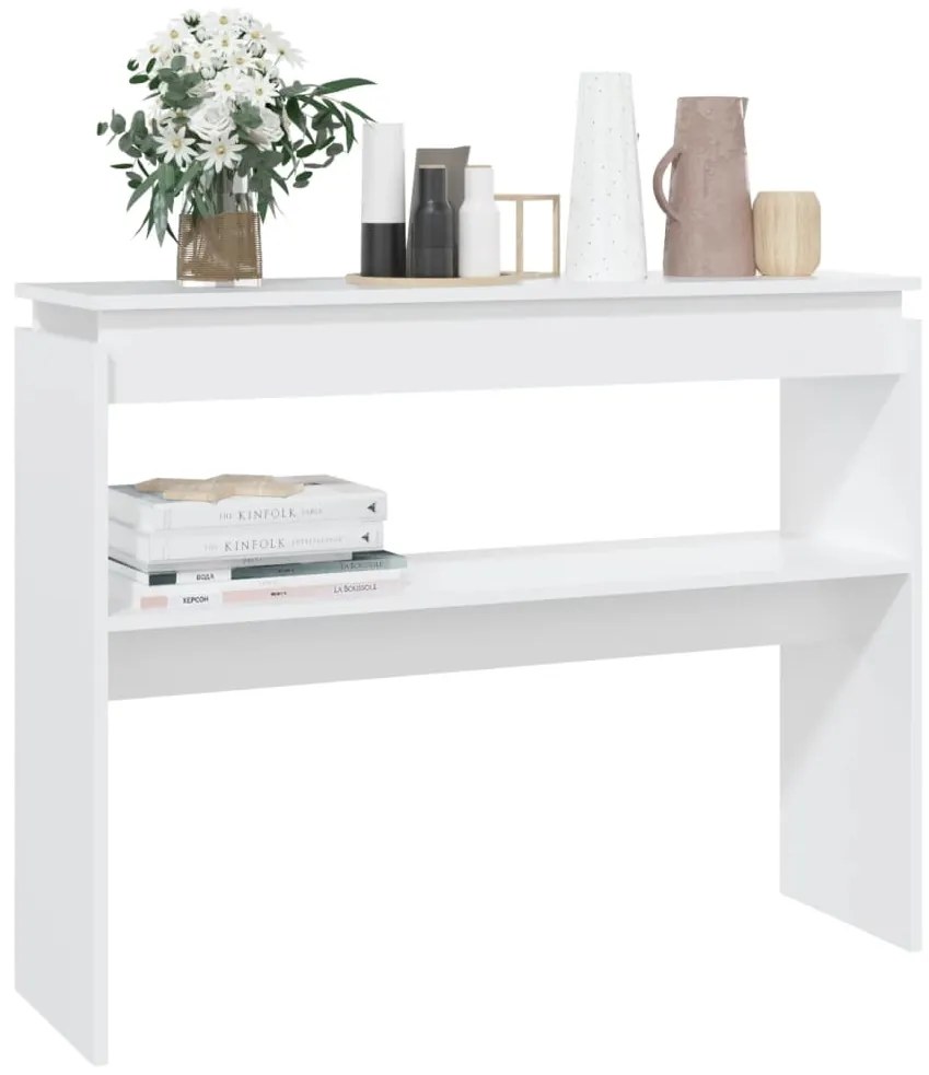 Mesa consola 102x30x80 cm derivados de madeira branco