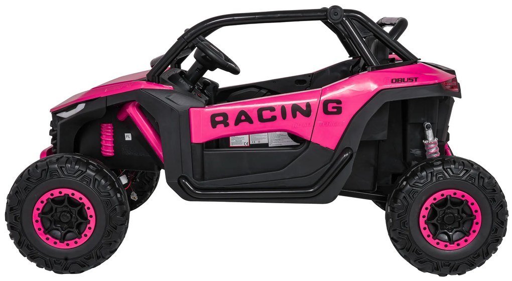 Carro elétrico para Crianças 4X4 2 Lugares 24V RACING Road 2000, Pneus	Espuma EVA, Assento couro ecológico Rosa