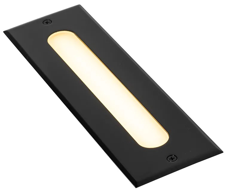Foco de chão moderno preto 30 cm com LED IP65 - Eline