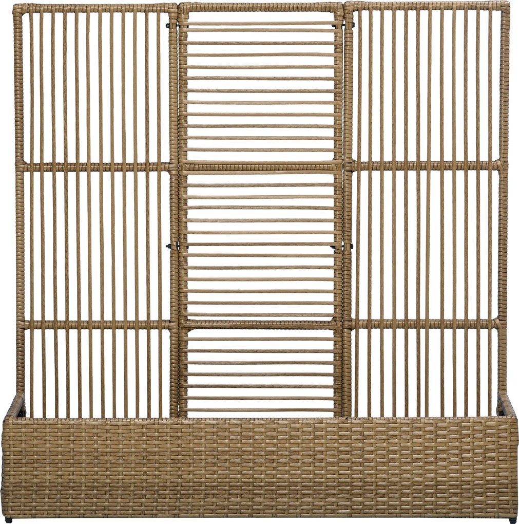 Outsunny Suporte para plantas com treliça recipiente retangular inferior em resina trançada e aço dim. 103L x 29l x 103H cm | Aosom Portugal