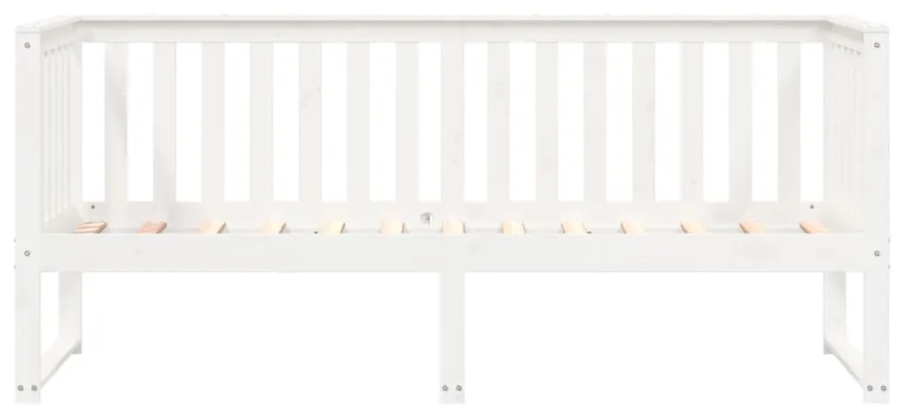 Sofá-cama 80x200 cm madeira de pinho maciça branco