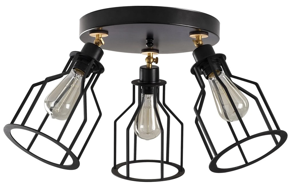 Lustre Alacati – Preto e Dourado – 55 cm
