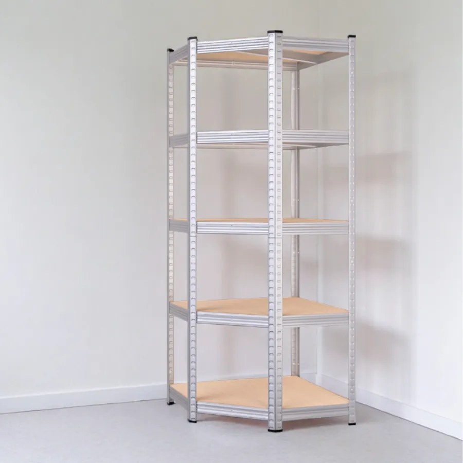 Estante em aço galvanizado para cargas pesadas até 875 kg, 180 x 70 x 40 cm Prateado