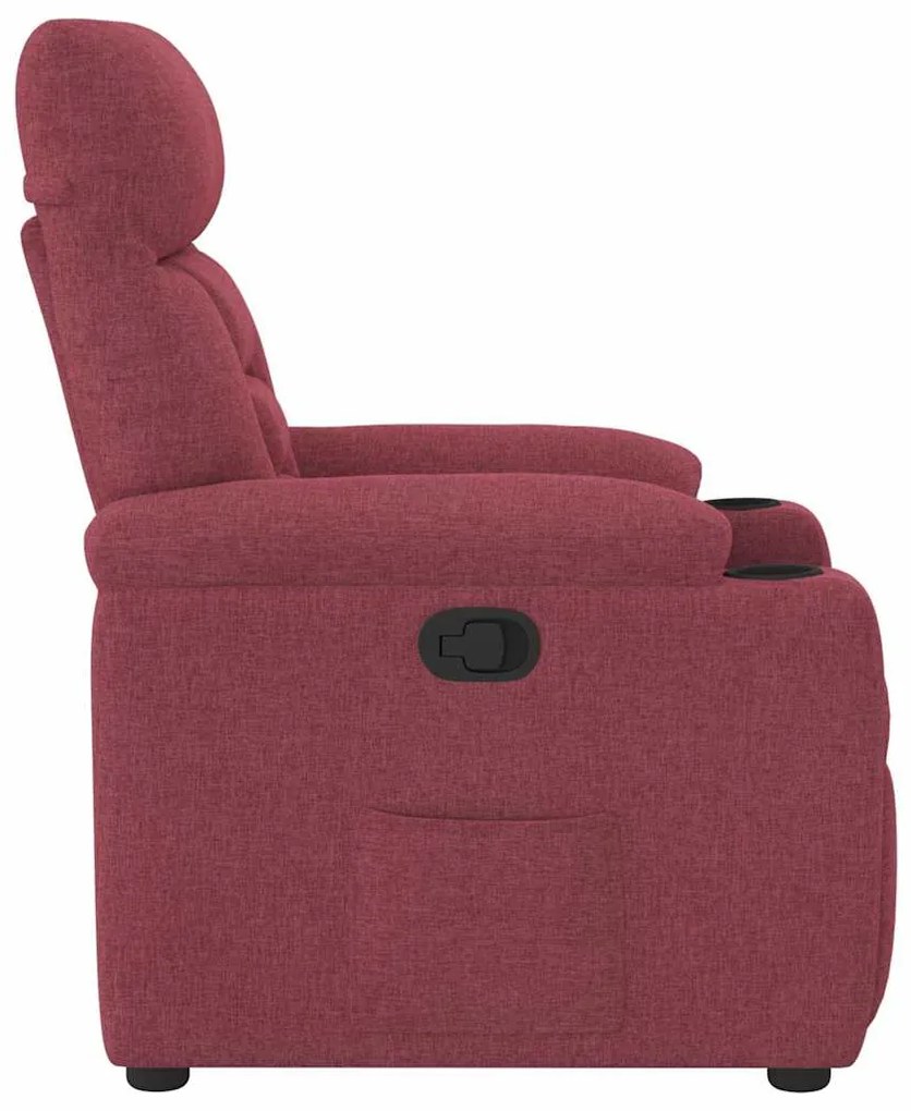 Poltrona reclinável tecido vermelho tinto
