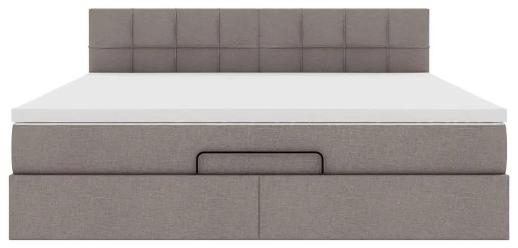 moldura de cama otomana vidaXL com tecido Taupe 180x200cm