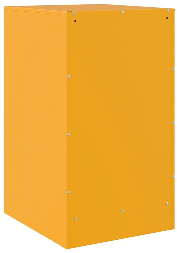 Mesas de cabeceira 2 pcs 34,5x39x62 cm aço amarelo mostarda