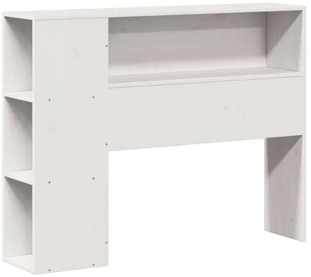 Cama com estante sem colchão 90x190 cm pinho maciço branco