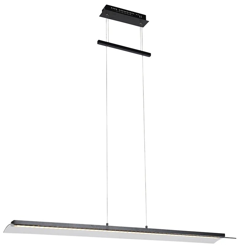 Candeeiro de suspensão moderno preto com LED regulável em 3 níveis - Boone Moderno