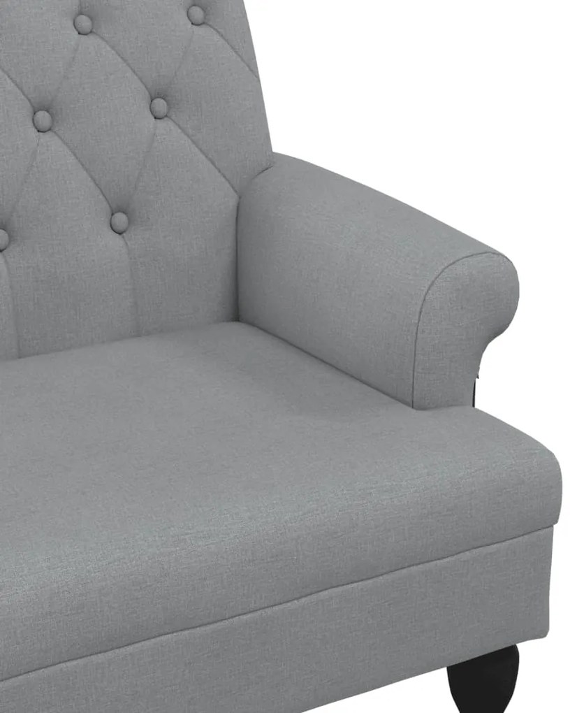 Banco com encosto 120x62x75,5 cm tecido cinza-claro