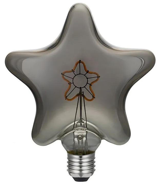 LED Star Smoky Grey light bulb with star filament 3W E27 2000K dimmable