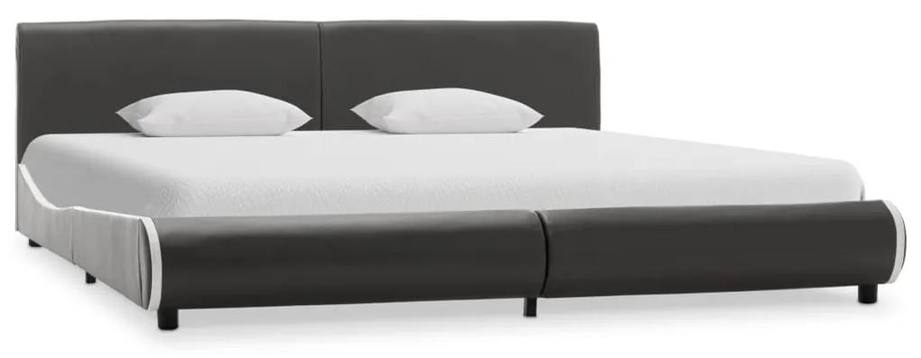 Estrutura de cama 180x200cm couro artificial cinzento antracite