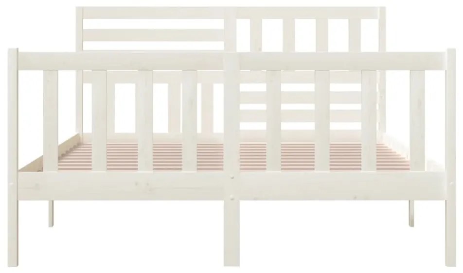 Estrutura de cama 160x200 cm madeira maciça branco