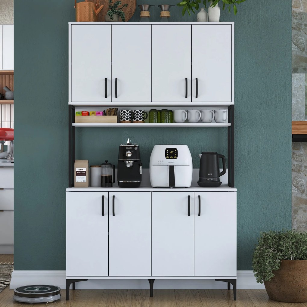 Armário Alto de Cozinha "Stella" - 120 x 198,6 x 40 cm - Branco - Desi