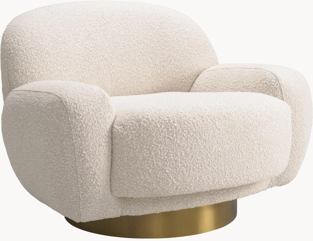 Cadeira com braços giratória em bouclé Udine