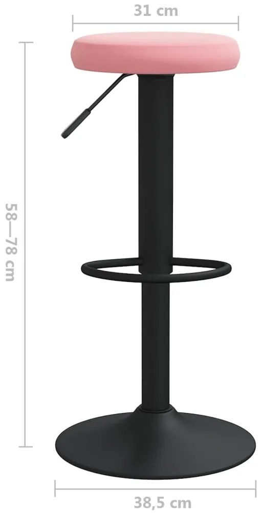 Bancos de bar 2 pcs veludo rosa