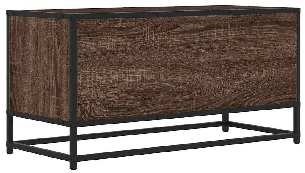 Móvel p/ TV 80x34,5x40cm deriv. madeira/metal carvalho castanho