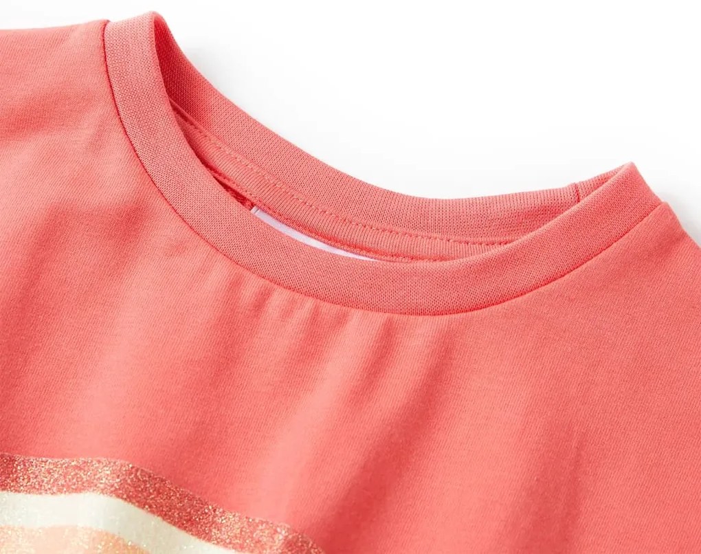 Vestido de criança com cordão cor coral 116