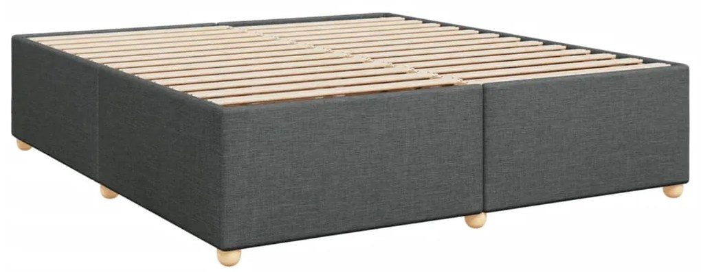 Cama com molas/colchão 200x200 cm tecido cinzento-escuro