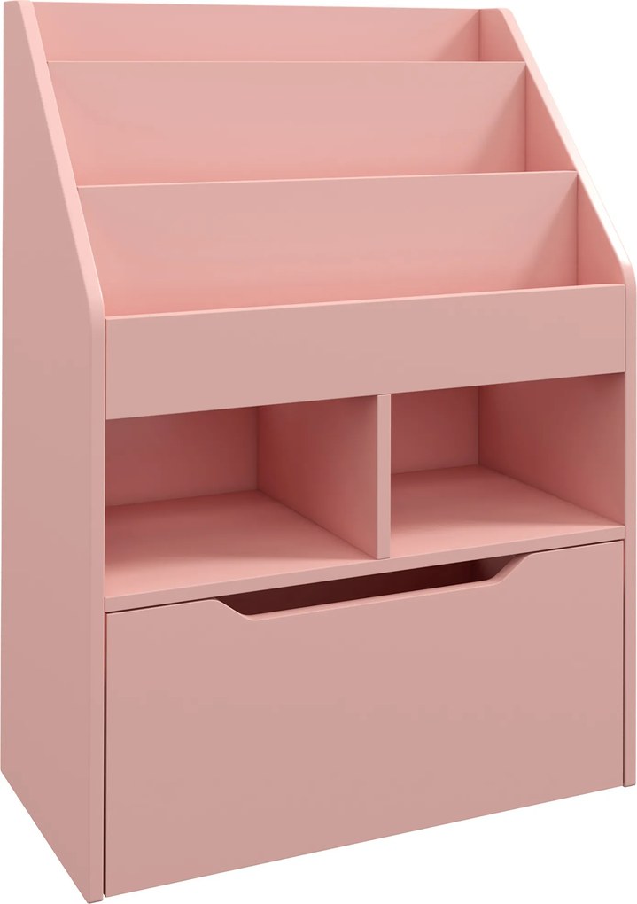 HOMCOM Estante infantil com gaveta, estante com compartimentos, 60 x 29,9 x 90 cm, Rosa | Aosom Portugal