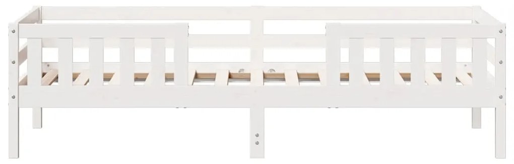 Estrutura de cama sem colchão 80x200 cm pinho maciço branco