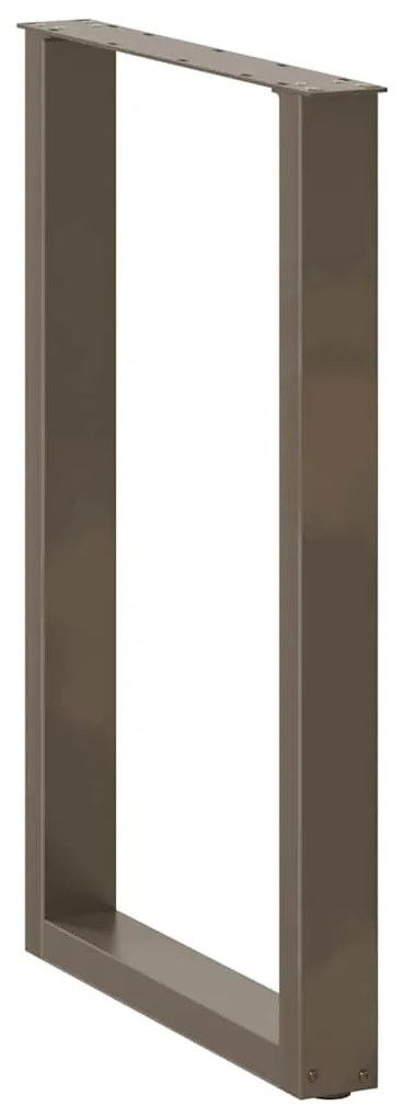 Pés de mesa de bar em forma de U, 2 peças, aço natural, 60x(90-91) cm,