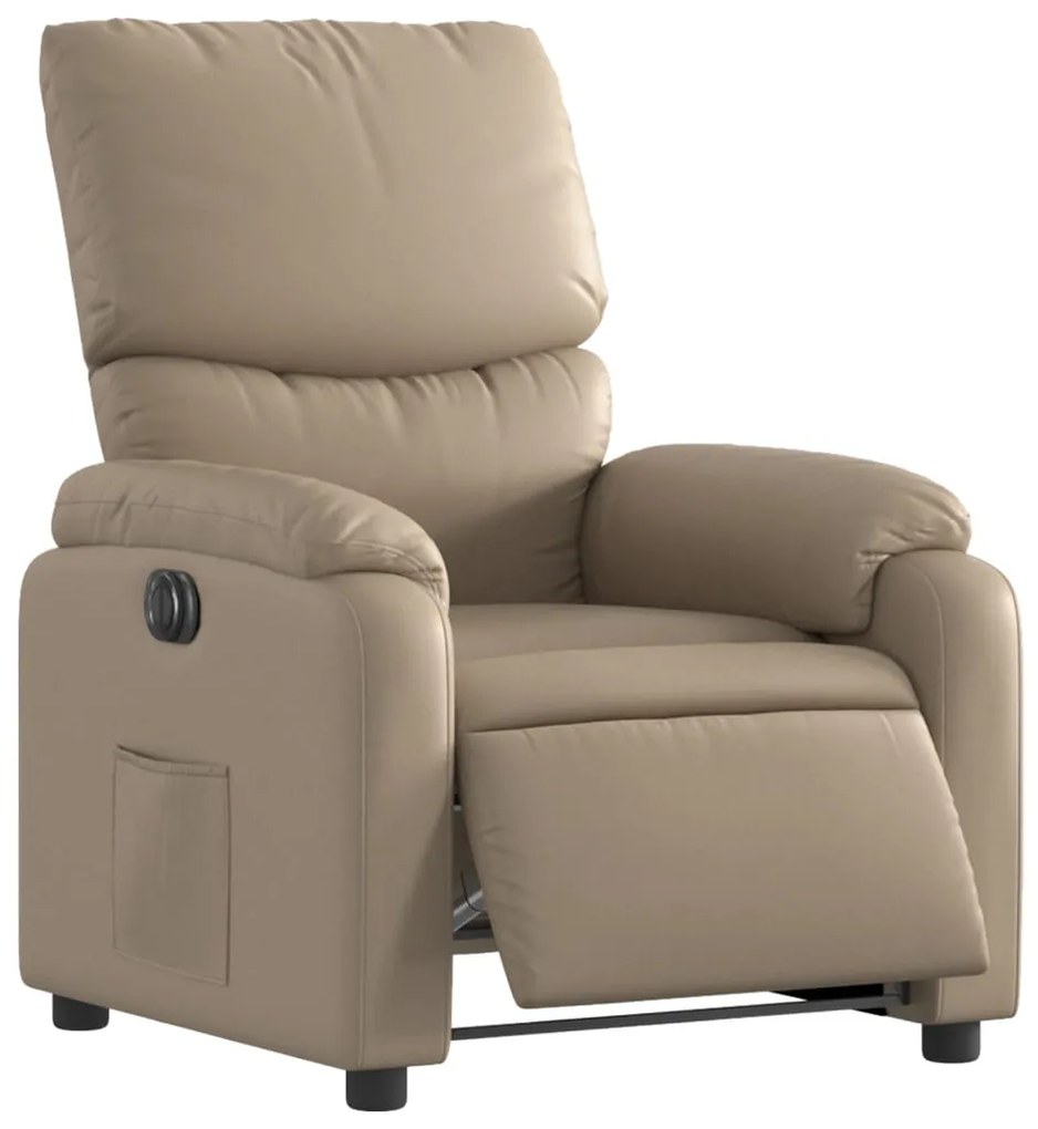 Poltrona reclinável elétrica couro artificial cor cappuccino